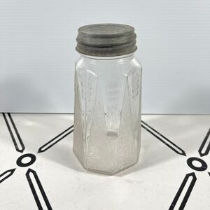 VTG 1932 Ball Octagon Mason Jar Art Deco Modernistic Glass Atlas Zinc Lid 90045